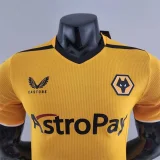 2022-23 Wolverhampton home player version soccer jerseys   (The player version is more slim fit, it is recommended to buy one size larger)