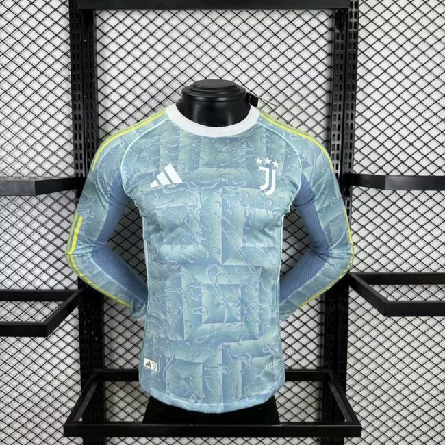 2025-26 Juventus away long sleeve player version jersey (The player version is more slim fit, it is recommended to buy one size larger)