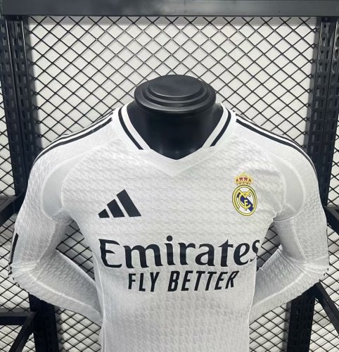 2024-25 Real Madrid home long sleeve player version jersey(The player version is more slim fit, it is recommended to buy one size larger)