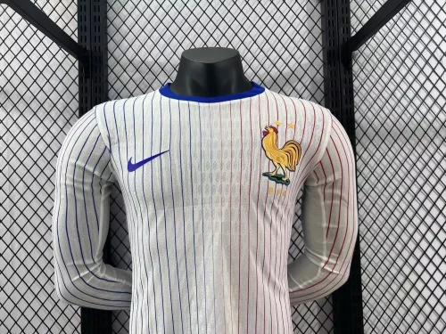 Player Version 2024 France Away Long Sleeve Jersey (The player version is more slim fit, it is recommended to buy one size larger)
