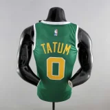 Boston Celtics Tatum #0 Green Gold NBA Jersey
