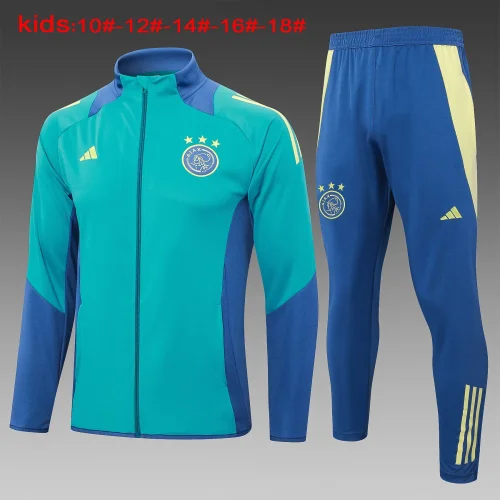 E893# 2024-25 long zipper Ajax green suit (kids)
