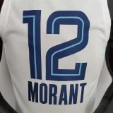 75th Anniversary Memphis Grizzlies MORANT#12 White NBA Jersey