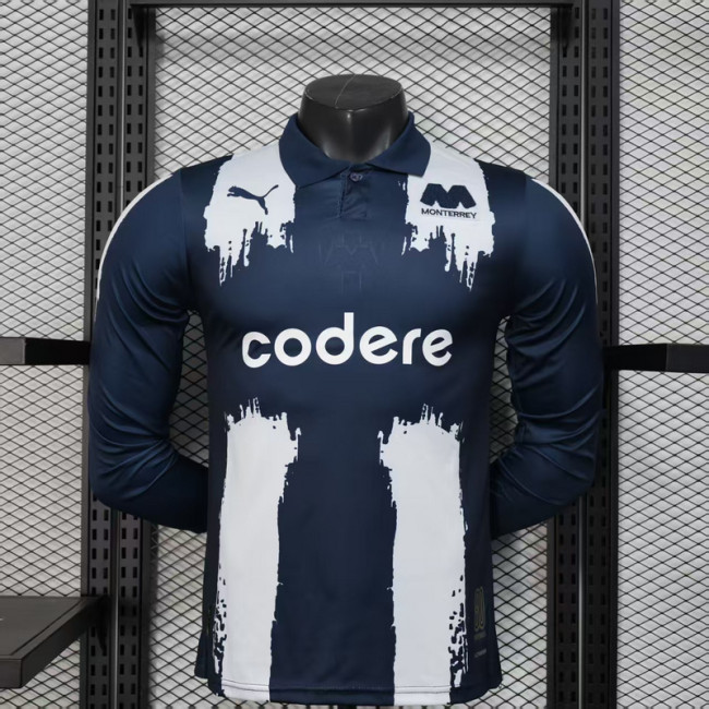 2025-26 Monterrey home long sleeve player version jersey (The player version is more slim fit, it is recommended to buy one size larger)
