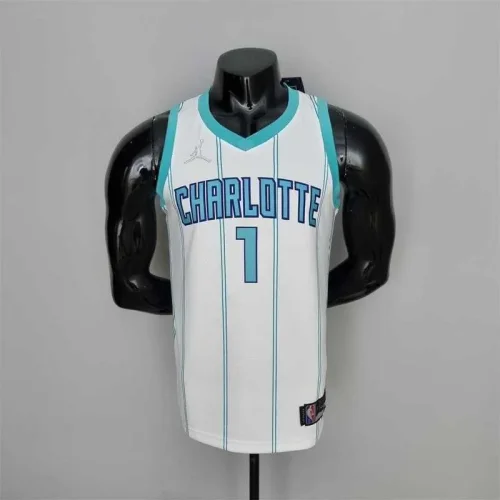 75th Anniversary BALL #1 Charlotte Hornets White NBA Jersey