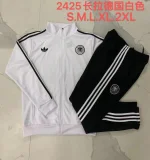 A791# 2024-25 long zipper white German suit (black