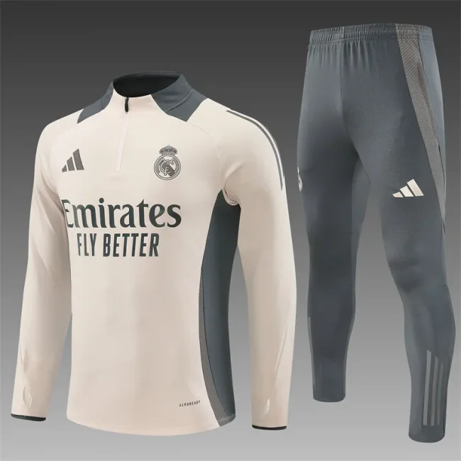 2024-25 Real Madrid Half Zip Apricot Kit