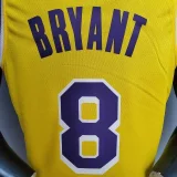 Bryant #8 Lakers Commemorative Edition Round neck yellow