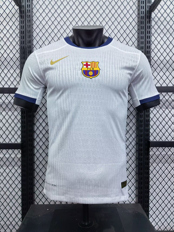 2025-26 Barcelona white player version jersey (The player version is more slim fit, it is recommended to buy one size larger)