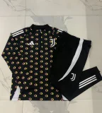 B925# 2024-25 half-pull Juventus black inkjet suit