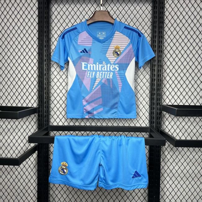 2024-25 Real Madrid blue goalkeeper kid kit