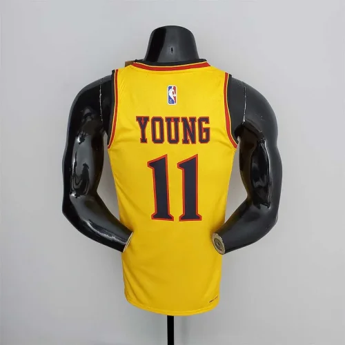 75th Anniversary 2202 Season YOUNG#11 Atlanta Hawks City Edition Yellow NBA Jersey