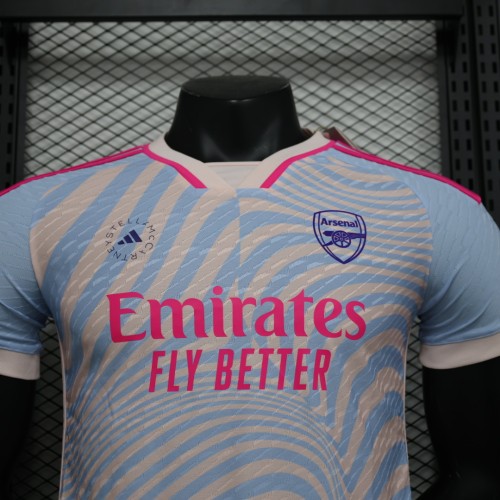 2023-24 Arsenal  blue and white player version training jersey(The player version is more slim fit, it is recommended to buy one size larger)