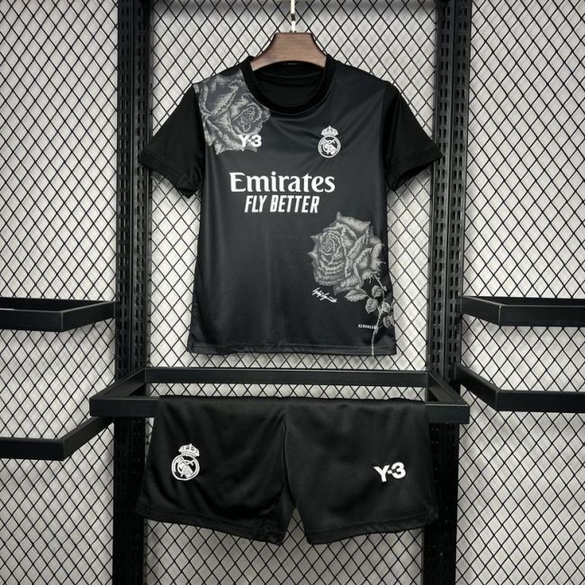 2024-25 Real Madrid Y3 Rose Special Edition black Kids Kit
