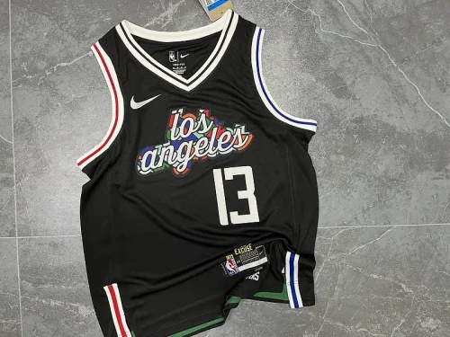 Season 2023 Clippers Black City version of No. 13 George NBA Jersey