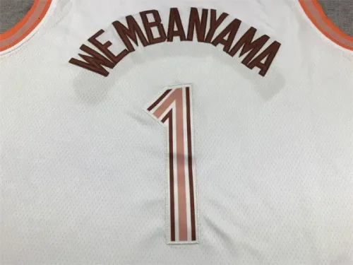 Spurs No. 1 Wenbanyama Black 24th Season City Edition Jersey