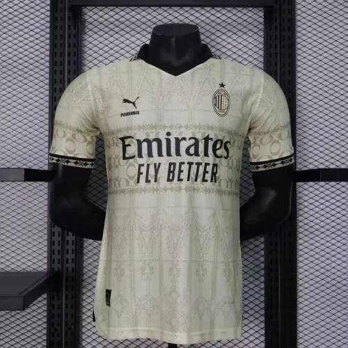 2023-24 AC Milan x PLEASURES Forth Player Version White(The player version is more slim fit, it is recommended to buy one size larger)
