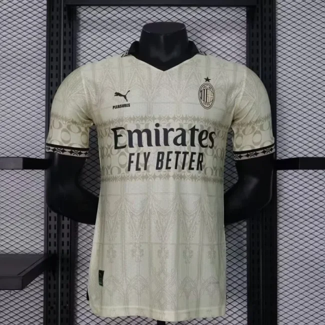 2023-24 AC Milan x PLEASURES Forth Player Version White(The player version is more slim fit, it is recommended to buy one size larger)
