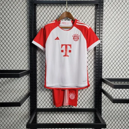 2023-24 BayernMunich  home kids kit soccer jerseys