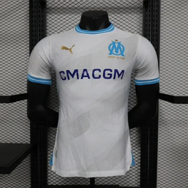 Marseille 2023-24 home Players Edition Soccer jersey (The player version is more slim fit, it is recommended to buy one size larger)