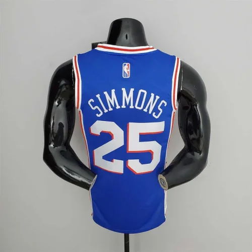 75th Anniversary Philadelphia 76ers SIMMONS#25 Blue NBA Jersey