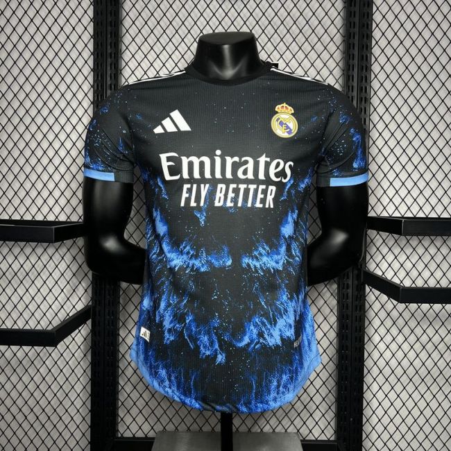 2024-25 Real Madrid Ocean Blue Jersey Player Version(The player version is more slim fit, it is recommended to buy one size larger)