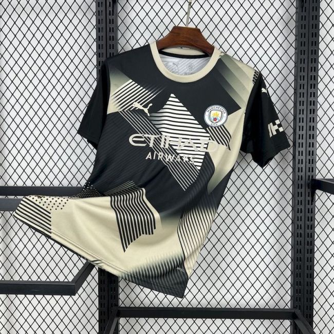 2025-26.Manchester City I Black and yellow concept version Jersey