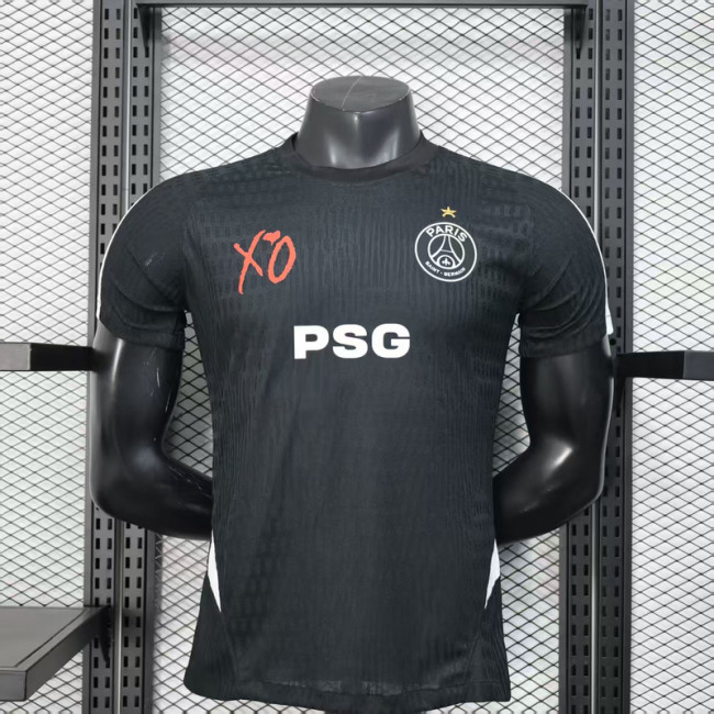2025-26 Paris Saint Germain Black Special Player Version Jersey (The player version is more slim fit, it is recommended to buy one size larger)