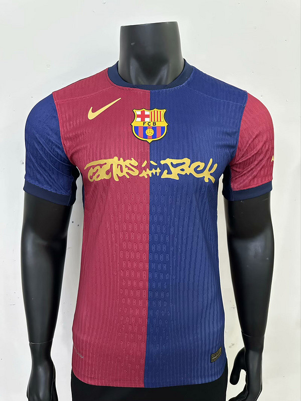 2025-26 Barcelona x Travis Scott Player version jersey (The player version is more slim fit, it is recommended to buy one size larger)
