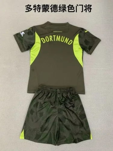 2024-25 Dortmund dark green goalkeeper kids kit