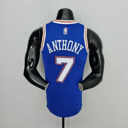 75th Anniversary Anthony #7 New York Knicks Jordan Limited Blue NBA Jersey