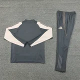 2024-25 Real Madrid Half-Zip Dark Gray Suit