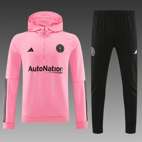 2023-24 Inter Miami Pink Half Zipper Hoodie Jacket+Pants