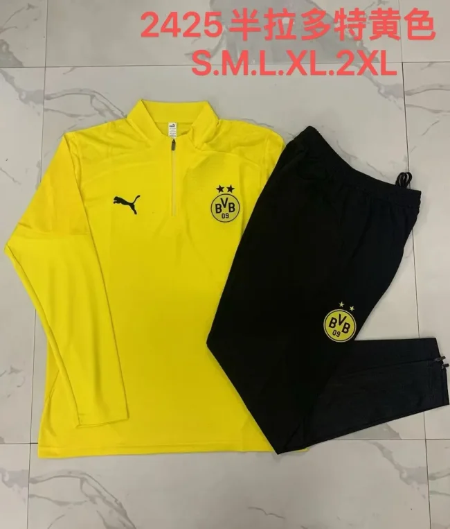 B952# 2024-25 Half zipper Dortmund (yellow) suit