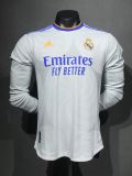 Real Madrid   2021-22 home long sleeve player version (The player version is more slim fit, it is recommended to buy one size larger)