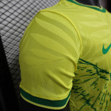 2024-25 Brazil yellow dove of peace player version jersey   (The player version is more slim fit, it is recommended to buy one size larger)