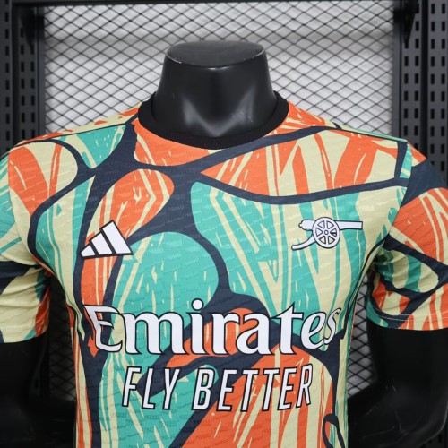 2024-25 Arsenal  Pre-match soccer jersey(The player version is more slim fit, it is recommended to buy one size larger)