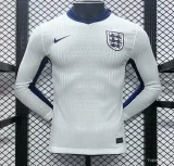 2024 England Player Version Home Long Sleeve Jersey (The player version is more slim fit, it is recommended to buy one size larger)