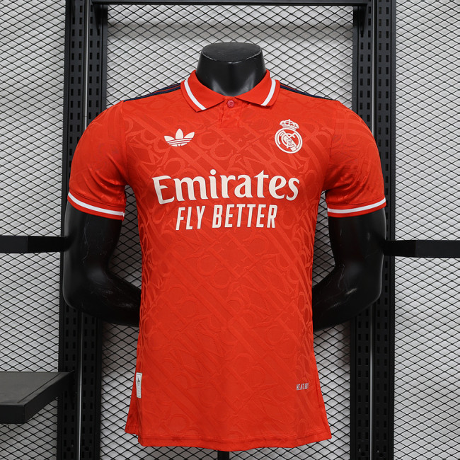2024-25 Real Madrid red special player version jersey (The player version is more slim fit, it is recommended to buy one size larger)