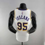75th Anniversary TOSCANO #95 Los Angeles Lakers White NBA Jersey