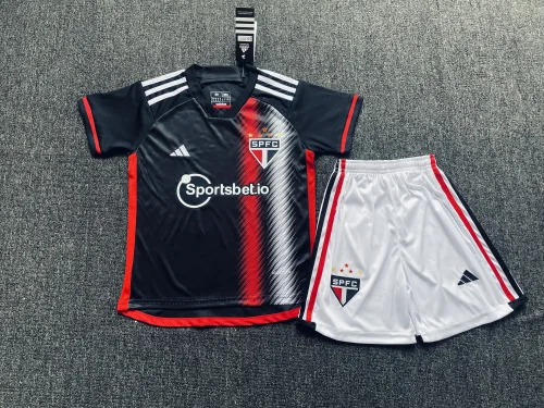 Sao Paulo 2023-24 away kids soccer jerseys