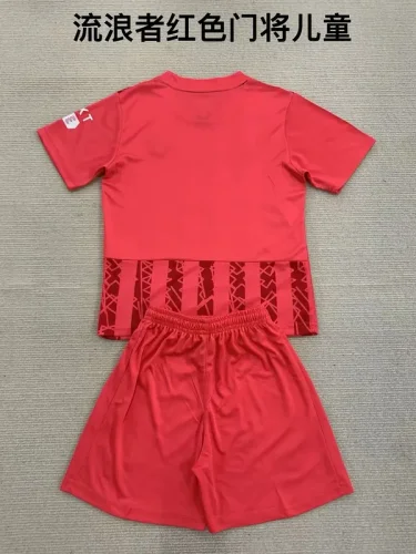 2024-25 Rangers red goalkeeper kids kit