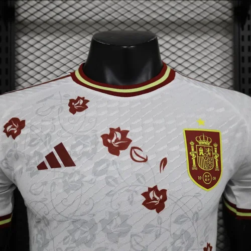2024 Spain white Special player version jersey(The player version is more slim fit, it is recommended to buy one size larger)