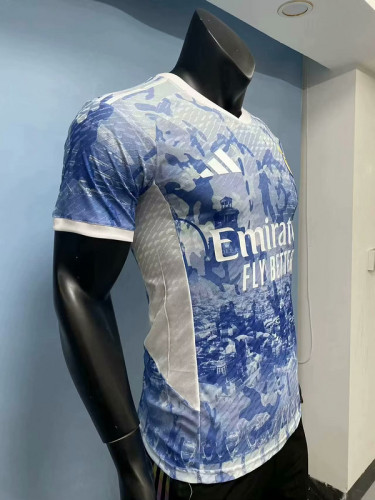 2024-25 Real Madrid light blue special player version jersey(The player version is more slim fit, it is recommended to buy one size larger)