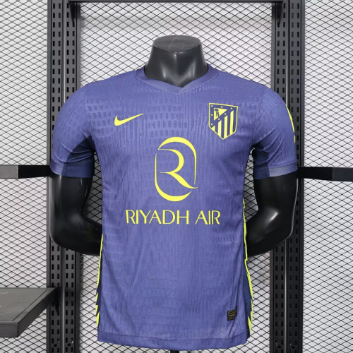 2025-26 Atletico Madrid  Away player version jersey   (The player version is more slim fit, it is recommended to buy one size larger)