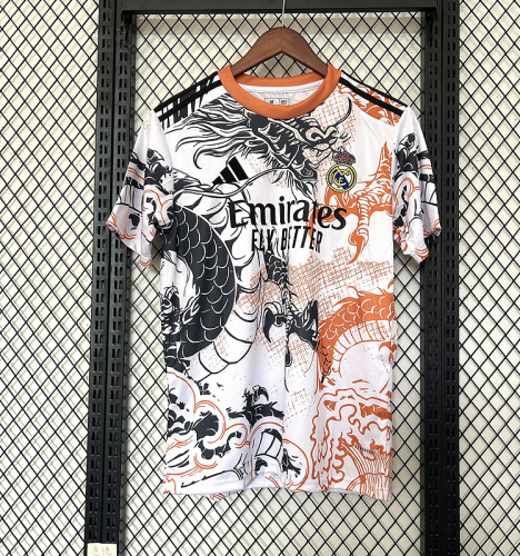 2025-26 Real Madrid white ,orange and black special jersey