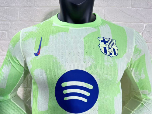 2024-25 Barcelona Third away player version long sleeve jersey (The player version is more slim fit, it is recommended to buy one size larger)