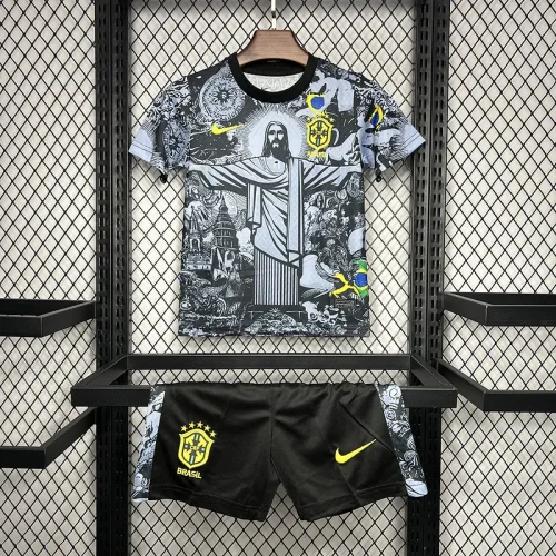 2024-25 Brazil Gray Jesus Special Kids Kit