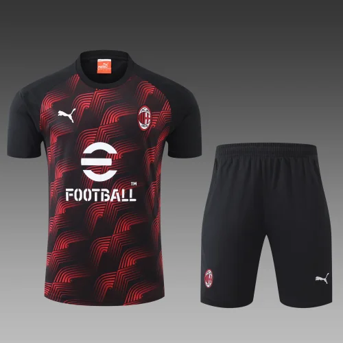 2024-25 AC Milan red and black cotton training suit