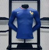 france 2024-25 home player version long sleeves (The player version is more slim fit, it is recommended to buy one size larger)